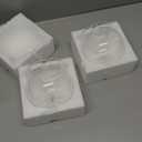 Glass Caviar Serving Set with 4 Pcs Mother of Pearl Spoons 3.2 Inch Caviar Dish Chiller Server Set with Ice Holder for Egg, Ice Cream, Coffee, Restaurant Serving