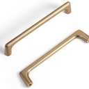 Goo-Ki Champagne Bronze Cabinet Pulls with 5''(128mm) Hole Centers, Modern Style Zinc Alloy Cabinet Handles for Dresser, Wardrobe, Cupboard- 6 Pack