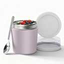 Bakpoco Thermo for Hot Food for Kids Adults, 16.9oz Leakproof Insulated Food Jar with Detachable Snack Container (6.7oz) & Spoon, Wide Mouth Stainless Steel Lunch Food Container for School, Office