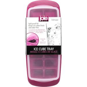 Joie Standard Ice Cube Tray, Covered and Stackable, No-Spill Removable Lid, Pop Open Door for Easy Refills, Keeps Ice Fresh, Freezer Durable, Dishwasher Safe, Colors May Vary