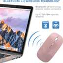 Bluetooth Wireless Mouse for MacBook Air Mac Pro Laptop Computer iPad Pad PC Laser Optical Rechargeable Mini Slim Silent Mouse Widely Used Desktop Hp iMac (Rose Gold)