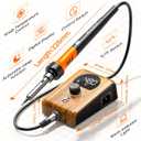 90W Digital display soldering station, stable knob control, independent switch power supply, tin wire, tin absorber, anti-static tweezers, 5 soldering iron tips, handle fixed bracket (Orange, 968d)