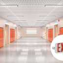 Lithonia Lighting Basics LED Exit Sign/Emergency Light Combo, Red/Green Switchable Exit Sign and Emergency Lights for Business, 2-Head Fixture, Round Lights, Remote Capacity, White (ECRG HO RD M6)