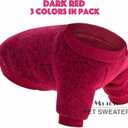 Dog Sweater, Dog Sweaters for Small Dogs, 2, 3 Pack Warm Soft Pet Clothes for Puppy, Medium Large Cat, Dogs Girl or Boy, Dog Shirt for Winter Christmas (Red+Green+Coffee, Small)