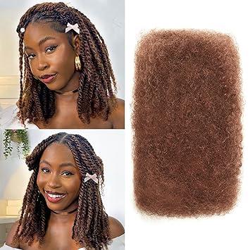 Afro Kinkys Bulk Human Hair -16 Inch 50g 4c Kinky Curly Bundles Human Braiding Hair For Mini Twist/Dreadlocks Extensions/Braids/Locs (#4, 16 Inch(Pack of 1))