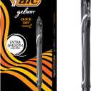 BIC Gelocity Quick Dry Black Gel Pens, Medium Point (0.7mm), 12-Count Pack, Retractable Gel Pens With Comfortable Full Grip