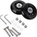 OwnMy 70mm x 24mm Single Luggage Wheels Replacements Kit, Set of 2 Mute Suitcase Replacement Wheels with 36mm/39mm Axles Screws Bearings, Rotatable Rubber Luggage Swivel Wheel Kit