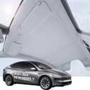 VION Tesla Model Y Roof Sunshade (20262025 New Model Y) Full Blackout (No Light Transmission), Cooler Cabin, Dual-Layer Fabric with Graphene-Enhanced UV Coating, No Sagging Gray