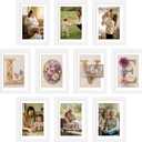 upsimples 5x7 Picture Frame Set of 10, Display Pictures 4x6 with Mat or 5x7 Without, Multi Photo Frames Collage for Wall or Tabletop Display, White