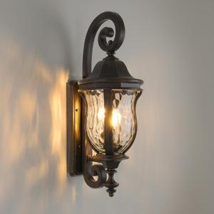 Black Brush Red Exterior Wall Sconces, 28" H Large Outdoor Wall Light Fixtures with Water Glass, Waterproof Outdoor Lights Wall Mount with Decorative Patterns for Porch, Front Door