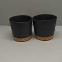 QCQHDU 8 inch Plant Pot, 2 Pack Planters for Indoor Plants with Drainage Holes & Saucer, Outdoor Flower Pots Home Garden Modern Decor (Dark Grey)