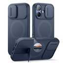 SURITCH for iPhone 17 Case with Camera Control Cover, Camera Slide Cover and Adjustable Kickstand, Compatible with MagSafe, Shockproof Bumper Protective Cases 6.3 Inch, Blue