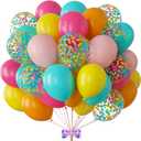Tropical Balloons 88Pcs Arch Kit - 12 Inch Luau Party Balloons in Hot Pink, Orange, Yellow, Green & Teal for Hawaii Summer, Beach & Pool Decorations