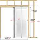 BARNSMITH 36" x 80" Sliding Pocket Door, Includes Wooden Frame Mirror Door Panel and Soft Close Pocket Frame Kit, Solid Wood Water-Proof PVC Surface, White