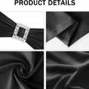 Joccun 60 PCS Spandex Chair Sashes Bows Stretch Chair Cover Band with Buckle Slider Universal Elastic Chair Ties for Wedding Banquet Party Event Decoration (Black)