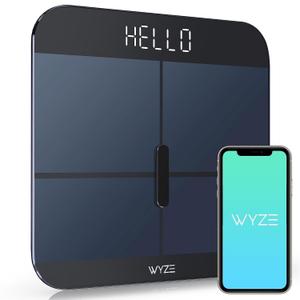 Wyze Smart Scale X - Digital Bathroom Scale for Body Weight, BMI, Body Fat, Muscle Mass, Heart Rate Monitor | Sync with Health Apps | Body Composition Analyzer for People, Baby & Pet, 400 lbs (Black)