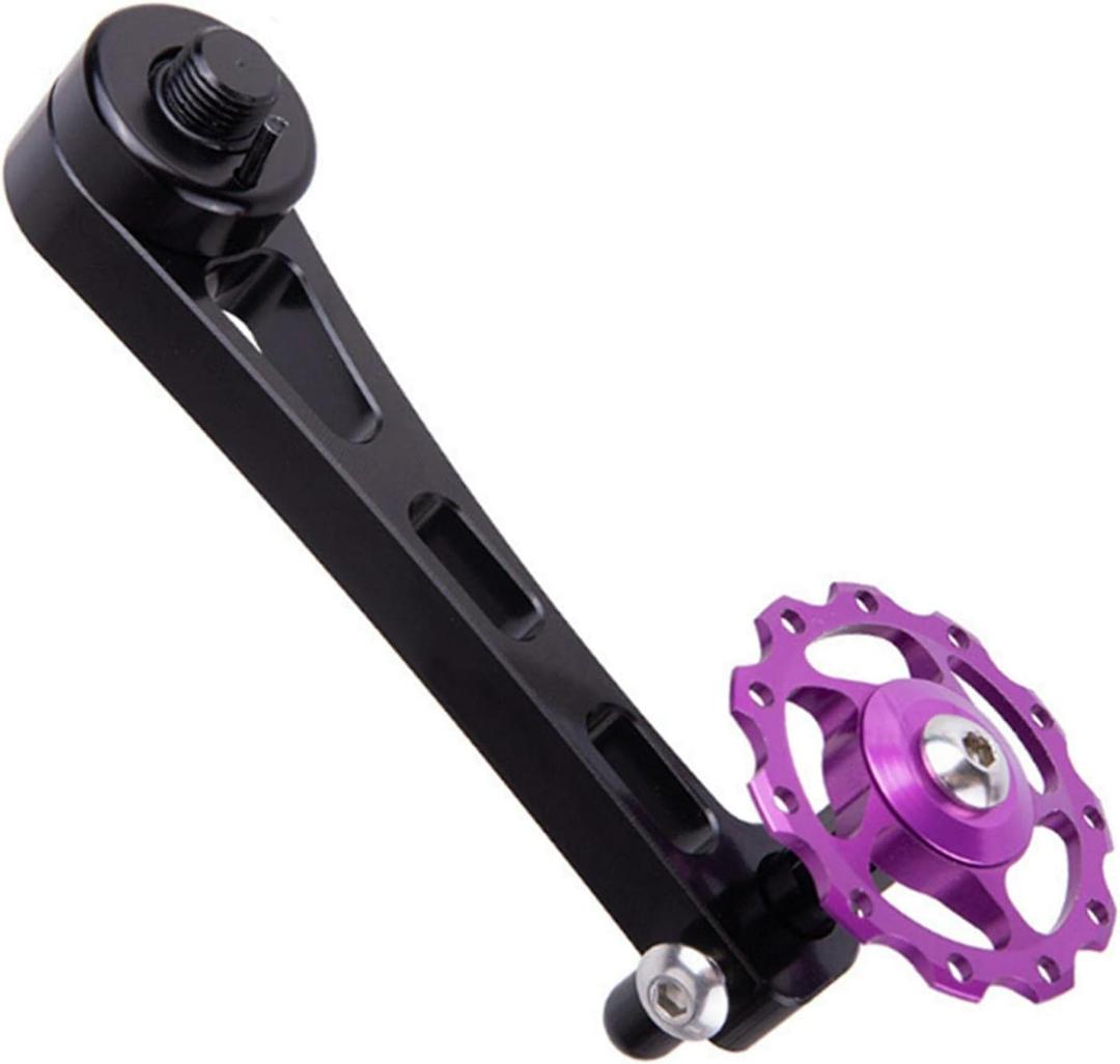 JIANWEI Bike Chain Tensioner, Bike Chain Guide Bike Protector, Aluminum Alloy Bicycle Single Speed Adjuster Converter for MTB Road Racing Bike(Black)