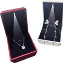 2Pcs LED Pendant Necklace Box Stud Earring Jewelry Gift Box Diamond Jewelry Display Case for Proposal Valentine's Day Wedding Anniversary Birthday (Gold)