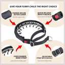 Martingale No Pull Dog Collar for Large Medium Small Dogs, Heavy Duty Nylon Reflective Adjustable Anti Pull Slip Collar with Buckle for Training Walking M Black Black