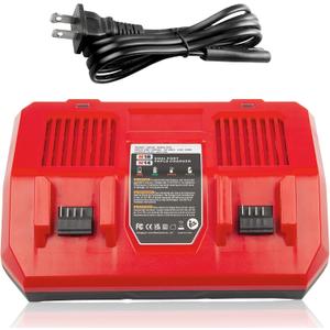 18V Replacement Charger for Milwaukee Mk-18 Battery N18-N14 Dual-Port Rapid Charging Compatible with 18V XC Series Batteries 48-11-1850 48-11-1852 48-11-1862 48-11-1880 48-11-1812 48-11-1820