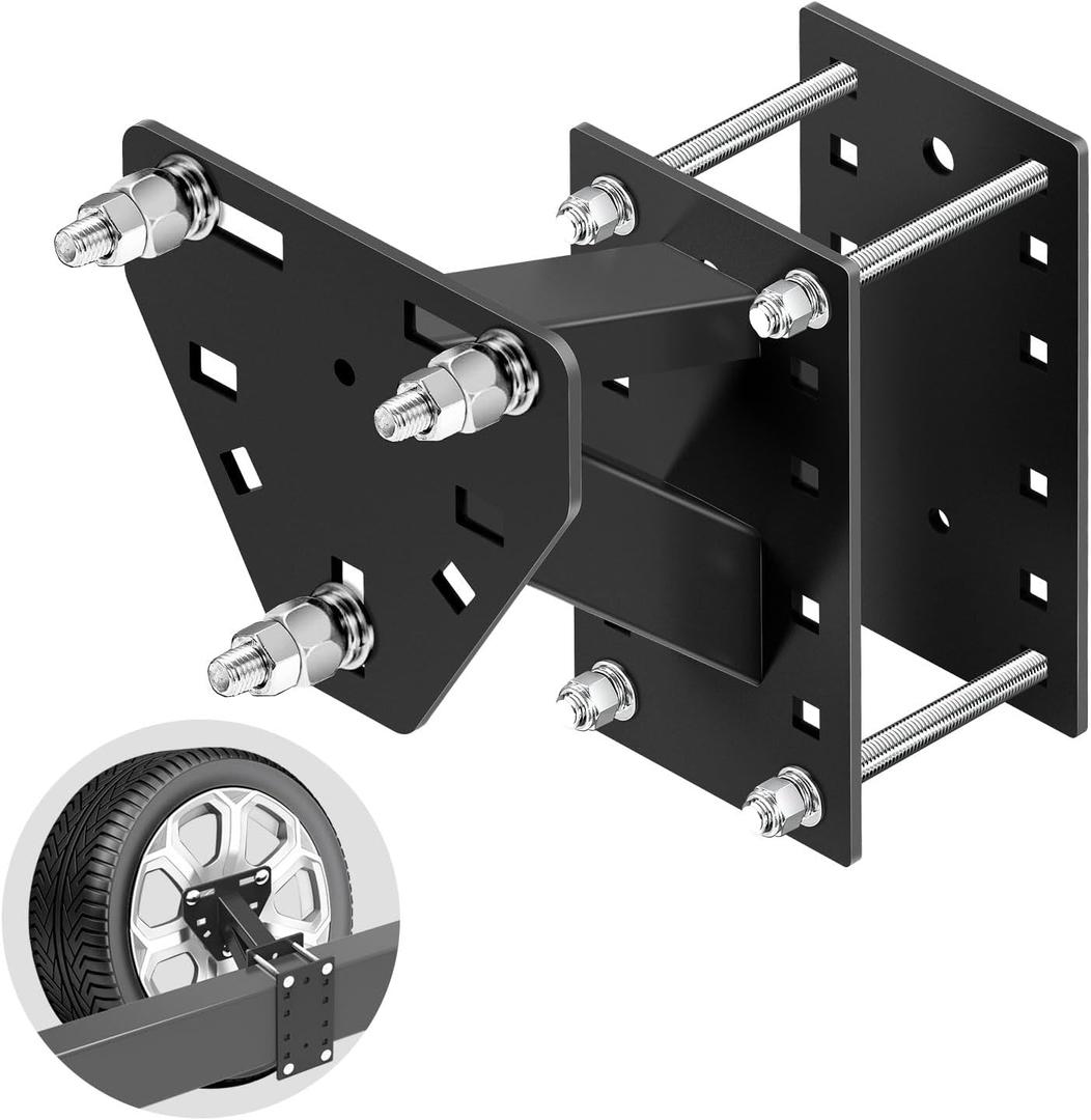Trailer Spare Tire Mount,3-Nuts Design Spare Tire Mount for Utility Trailer,Upgrade Spare Tire Carrier Fits 4 & 5 & 6 Lugs Wheels on 4",4.25",4.5", 4.75", 5",5.3" ,5.32"and 5.5" Diameter Hole Pattern