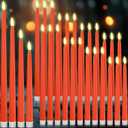 Rossesay 24 Pcs Flameless LED Taper Candles Battery Operated Candles 8.58'', 9.69'', 10.98'', 12.91'', 12.8'' Flameless Candlesticks Flickering for Halloween Christmas Church Wedding(Orange)