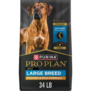 Purina Pro Plan High Protein, Digestive Health Large Breed Dog Food Dry, Chicken and Rice Formula - 34 lb. Bag (EXP 10/01/26)