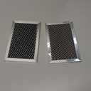 WB02X11124 JX81J Microwave Charcoal Filter [OEM Part# GE WB06X10823 WB02X11536 Samsung DE63-00367G DE63-00367J DE63-30016E ] 3-7/8"x6-1/8"x3/8"(3.9"x6.1") Pack of 2 