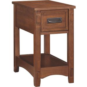 Signature Design by Ashley Breegin End Table With Drawer and Shelf, Mission-Style, Veneers and Wood Construction for Living Rooms and Bedrooms, 13' x 22'