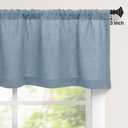 DANCURTON Stone Blue Sheer Valance for Window Kitchen 18 Inch Length Pocket Country Farmhouse Semi Privacy Linen Curtain for Boys Kids Bedroom Short Valance for Small Window Bathroom Blue Grey, 52"W x 18"L