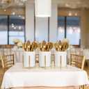 2 Set Silverware Caddy for Countertop,Sturdy Ceramic and Sturdy Metal Frame,Buffet Tableware, Party Table Decorations