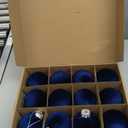 Senjie 20pcs Christmas Tree Ornaments Velvet Balls, Flocked Decoration Balls Ornaments Sets for Christmas 2025 Navy Blue