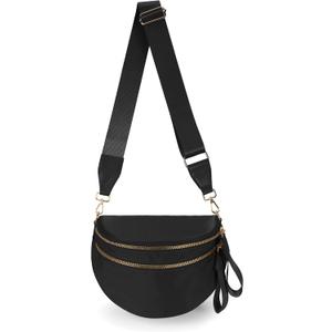 FEIBOON Spacious Nylon Crossbody Bag Bum Bag Handbags Wallets Purses Trendy Shoulder Bag for Women