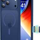 Magnetic Shockproof for iPhone 17 Pro Max Case,[Fit for MagSafe] [Military-Grade Drop Tested] Magnetic Translucent Matte Back Bumper 17 Pro Max Case Anti-Fingerprint Anti-Scratch 6.9", Blue