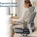 Adjustable BBL Pillow After Surgery with Lumbar Support. | Multi-Use for Sitting, Sleeping. Design for Brazilian Butt Lift Recovery and Hemorrhoid users. Washable Cover, Gray Multi