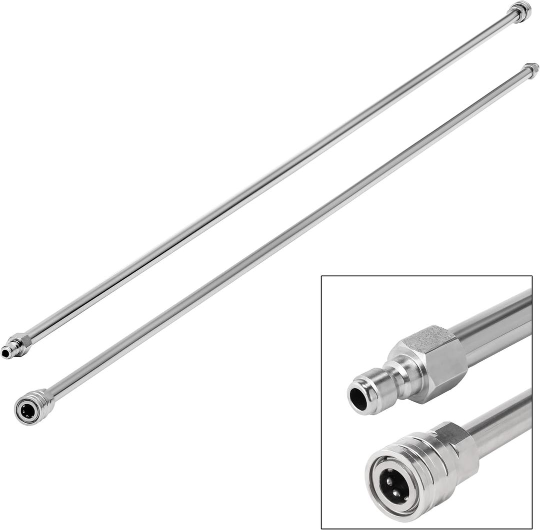 RIDGE WASHER Pressure Washer Wand Extension, 120 Inch Replacement Lance, Stainless Steel Power Washer Extender, 1/4' Quick Connect Fitting, 4000 PSI (2 Wands 60" Each)