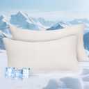 Cooling Pillow for Sleeping 2 Pack, Shredded Memory Foam Pillows King Size Set of 2, Gel Pillows for Hot Sleepers with Zippered Cooling Cover 20x36 inches
