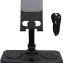 Luqeeg 6 in 1 Wireless Charger Foldable Wired Charging Station Power up Multiple Devices Simultaneously Comes with 15w Charger Type C Cables Foldable Rotatable Stand for Phones (Black)