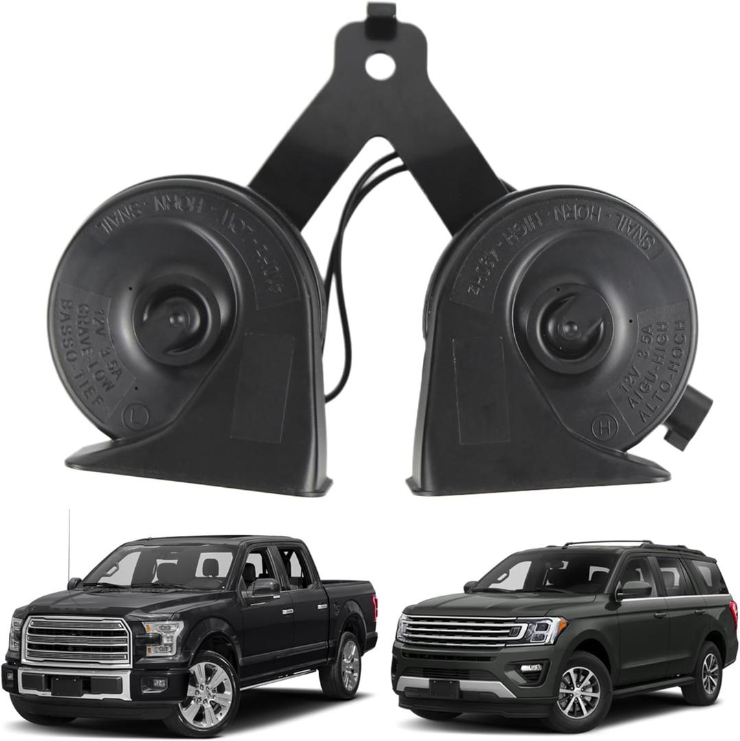 Horn Assembly Dual Note Electric Horn Level 2 Compatible with 2015-2022 Ford F-150 2018-2022 Ford Expedition Replaces# FL3Z-13832-C FL3Z-13832-B FL3Z-13832-A
