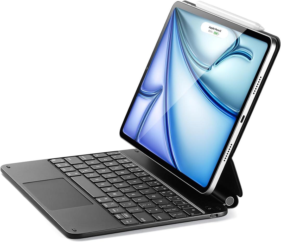 ESR iPad Air 11 inch Case with Keyboard (M3/M2, 2025/2024), iPad Pro 11 (4th/3rd/2nd/1st Gen) & Air 5/4th Magic keyboard Case, Easy-Set Floating Cantilever Stand, Precision Multi-Touch Trackpad, Black