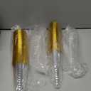 TAICHEUT 40 Pack Plastic Champagne Flutes, 5 Oz Gold Rimmed Champagne Flutes, Clear Plastic Toasting Glasses for Mimosa Bar Engagement Birthday Wedding Graduation Decorations Party