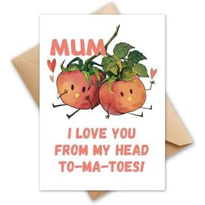HOMANGA Mothers Day Card for Mom Grandma Grandmother Stepmom Wife, Mother's Day Card from Son or Daughter, Mothers Day Greeting Cards with Envelope, 13x18cm (Tomatoes), Set of 3