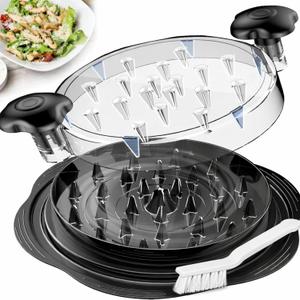 Chicken Shredder Tool Twist  Large BPA-Free Food-Safe Meat Shredder with Visible Lid, Strong Anti-Slip Base & Ergonomic Handle, Black