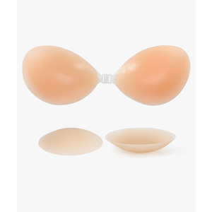 RELIRELIA Women's Sticky Self Adhesive Invisible Strapless Reusable Silicone Push Up Backless Bra,B