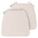 MIDLADE Chair Cushions Set of 2, D-Shaped Seat Cushion for Chair, Non Slip Chair Pads with Ties, 18" x 16" x 2", 40D Foam, Removable Washable Cover, Seat Cushions for Kitchen Chairs, Beige