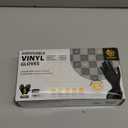 Black Vinyl Gloves, Food Grade Gloves Disposable Latex Free & Powder Free, Guantes for Cleaning Cooking Food Prep (Small)