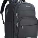 Ponhog Rolling Backpack, 30L Travel Laptop Backpack with Wheels, 15.6 Inch Roller Carry on Luggage with USB Charging Port, Flight Approved Personal Item Wheeled Suitcase for Men Women Adults, Black