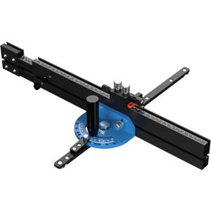 Wolfawn Table Saw Miter Gauge with Micro Adjustable Flip Stop and Extendable Fence and Quick Angle Stop for Table Saw Band Saw Router Table, Miter Cut Fit 3/8 x 3/4" T Slot for Woodworking Crosscut