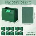Zhanmai 100 Pcs 4.7 x 2.4 x 3.9 Inch Mini Gift Bags Bulk with Tissue Paper Small Kraft Paper Bag with Handle Gift Tag for Birthday Party, Wedding, Graduation, Mother's Day, Father's Day(Dark Green)