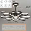 Vlastti 48" Ceiling Fans with Lights and Remote Control 3000-6000K Brightness Dimming Modern LED Ceiling Fans Reversible 6 Wind Speeds Fans lamp for Bedroom, Living Room Kids Room